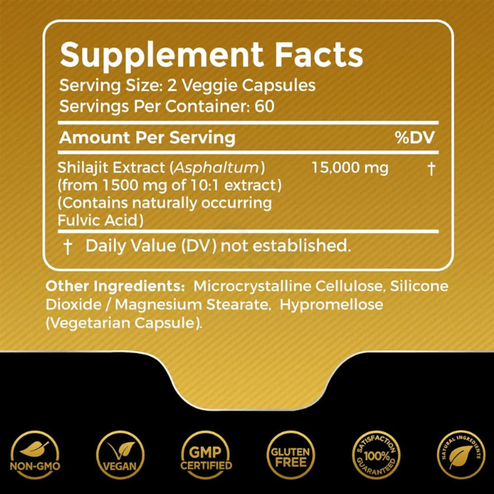Wellnees Labs Himalayan Shilajit Capsules for Men – 1500mg