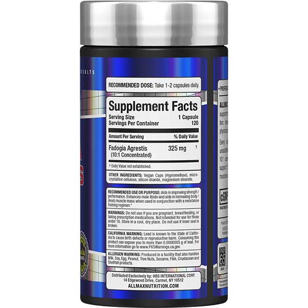 ALLMAX Essentials Fadogia Agrestis 120 capsules - Görsel 3
