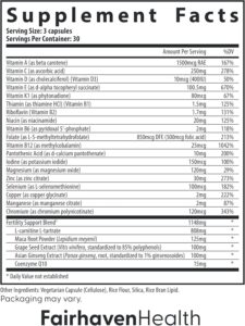 Fairhaven Health FertilAid for Men Vitamin & Multivitamin Fertility L-carnitine Zinc and Methyl Folate Maca 90 Caps - Görsel 3