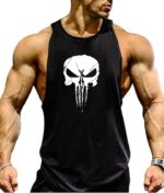 Rahat Nefes Alan Kumaş Punisher Atlet (Siyah s beden)