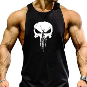 Rahat Nefes Alan Kumaş Punisher Atlet (Siyah s beden)
