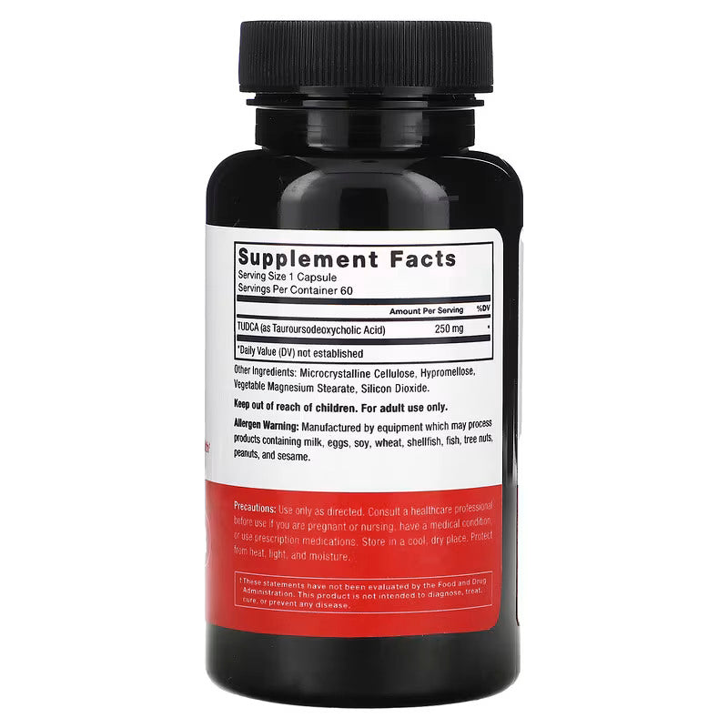 Force Factor Tudca Tauroursodeoxycholic Acid 250 mg 60 Vegetable Capsules