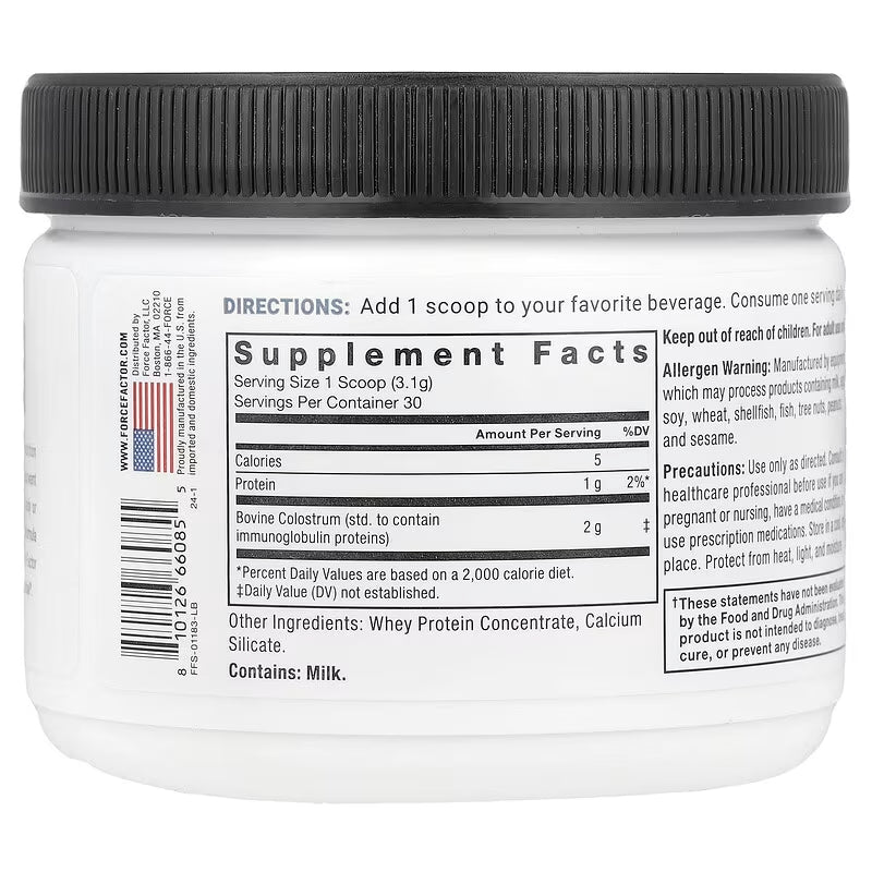 Force Factor Primal Origins Bovine Colostrum Grass-Fed Gut Health & Recovery  93 g