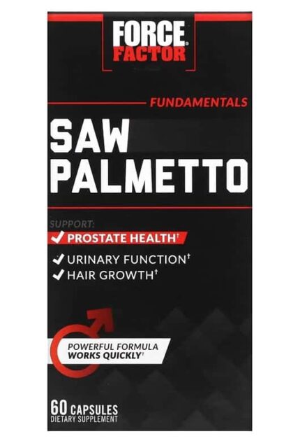 Force Factor Saw Palmetto Prostate Supplement Urinary Function, Prostate Relief & Hair Growth with BioPerine for Superior Absorption 60 Caps