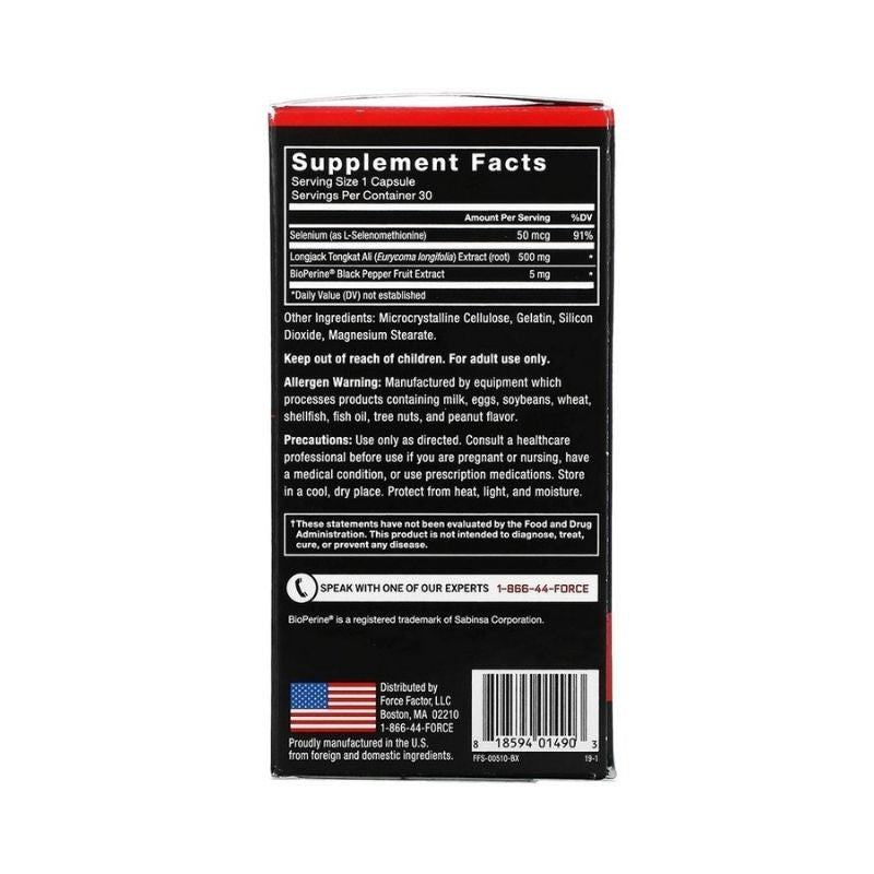 Force Factor Longjack Tongkat Ali 500 mg, 30 Capsules