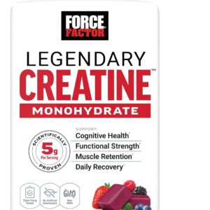 Force Factor Legendary Creatine Monohydrate Memory & Cognitive Sugar Free, Berry Blast 60 Chews