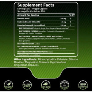 Wellness Labs Digestive Enzymes Pre+Probiotic 5B CFUs Pro – 120 capsules - Görsel 3
