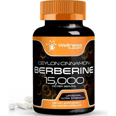 Wellnees Labs Liposomal Berberine + Ceylon Cinnamon+Turmeric + Ginseng + Ginkgo biloba 15,000mg – 120