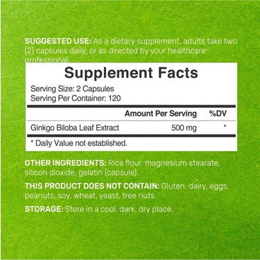 Deal Supplement Ginkgo Biloba Leaf Extract 500mg Per Serving, 240 Capsules - Görsel 4