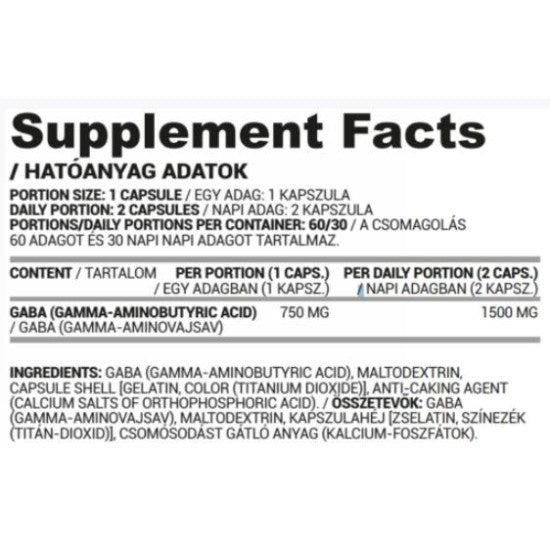 Nutriversum GABA 750 Mg 60 Capsules -MACARİSTAN MENŞEİ