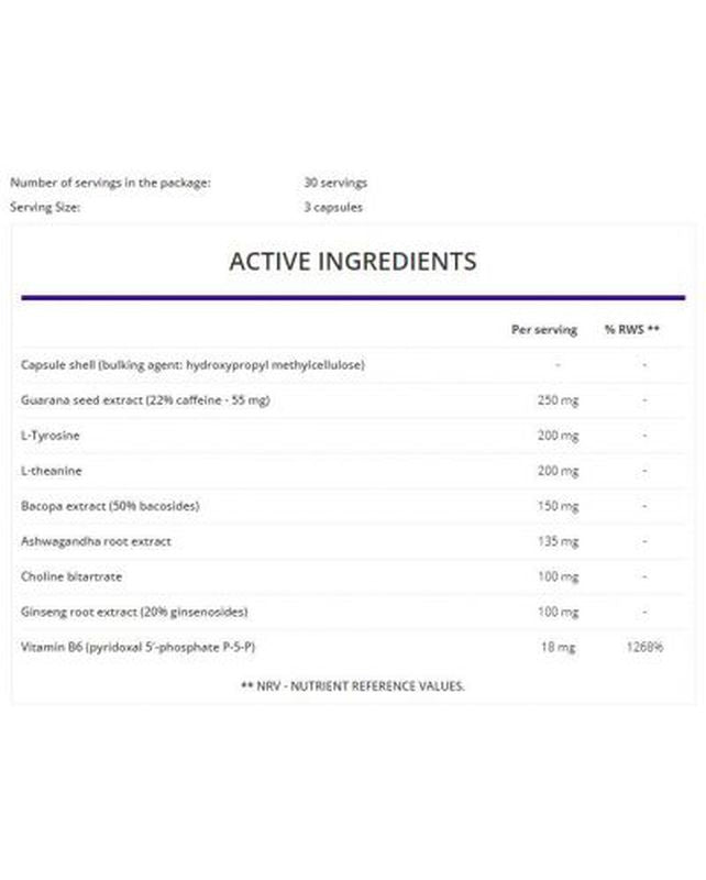 OstroVit Braintus Focus Theanine Bacopa Choline Brain 90 caps - Görsel 3