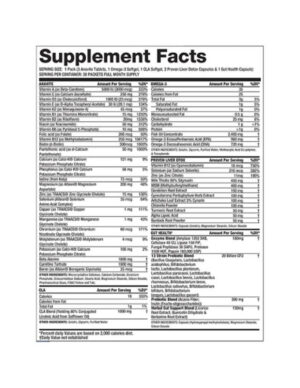 Gaspari Nutrition Anavite Multi-Vitamin Amino Pak CLA Omega 3s Proven Gut, and Proven Liver Detox