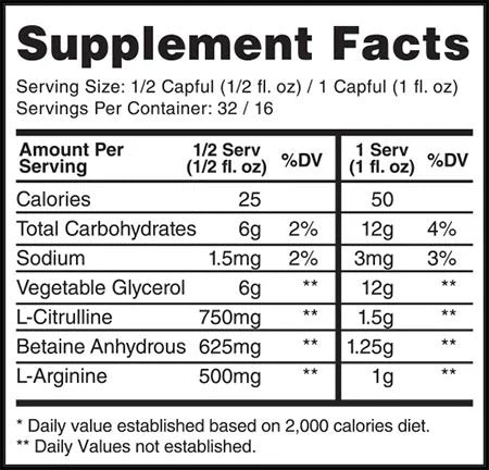 Gaspari Nutrition Proven Pump Preworkout Citrulline Betaine Arginine Liquid - Görsel 3