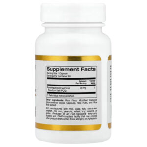 California Gold Nutrition PQQ Brain & Cognitive Antioxidants 20 mg 60 Veggie Capsules