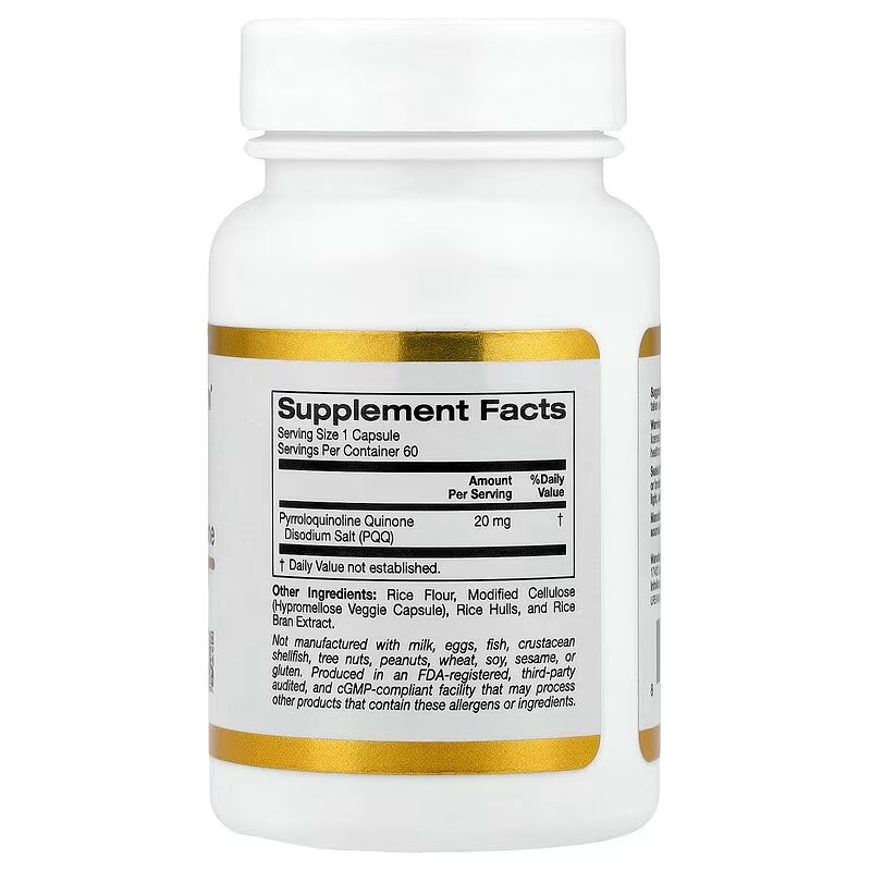 California Gold Nutrition PQQ Brain & Cognitive Antioxidants 20 mg 60 Veggie Capsules - Görsel 2