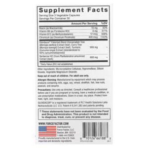 Force Factor Glucoslim Berberine Hcl Weight Loss Blood Glucose Support 90 Vegetable Capsules