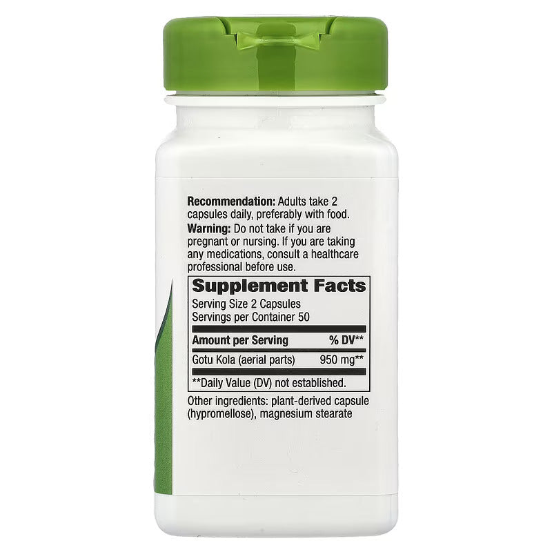 Nature's Way Gotu Kola Herb Longevity & Vitality 100 Vegan Caps - Görsel 2