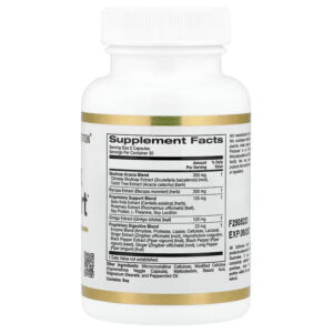California Gold Nutrition Think Support Ginkgo Biloba Gotu Kola Bacopa Super Enzymes Focus & Memory 60 Veggie Capsules