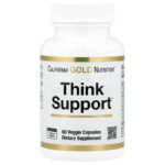 California Gold Nutrition Think Support Ginkgo Biloba Gotu Kola Bacopa Super Enzymes Focus & Memory 60 Veggie Capsules