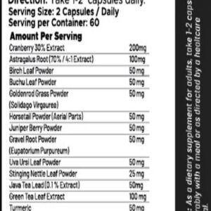 Hard Muscle Kidney Cystone Detox Astragalus support 60 Kapsül USA MENŞ