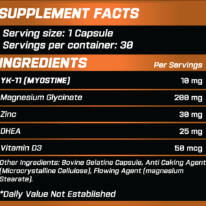 Grimlabs Hellsing YK11+Dhea+Zinc 10 MG 30 Servings Myostatin Inhibitor