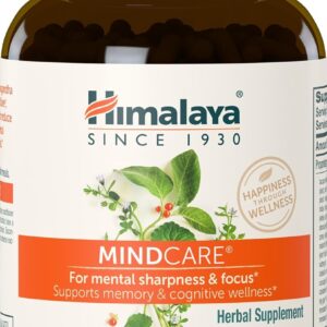 Himalaya MindCare Nootropic Herbal Brain for Memory and Focus Bacopa Ashwagandha 60 Caps