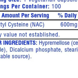 Hitech N-Acetyl Cysteine Nac 600 mg 100ct