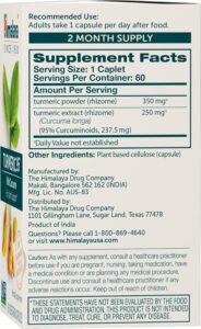 Himalaya Turmeric 95 Curcumin Joint Muscle Support Flexibility Mobility 60 Vegetarian Capsules - Görsel 2