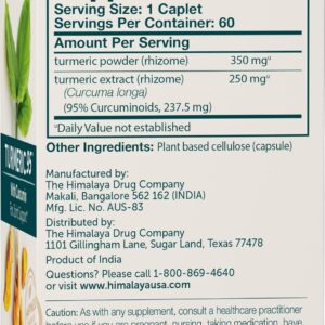 Himalaya Turmeric 95 Curcumin Joint Muscle Support Flexibility Mobility 60 Vegetarian Capsules