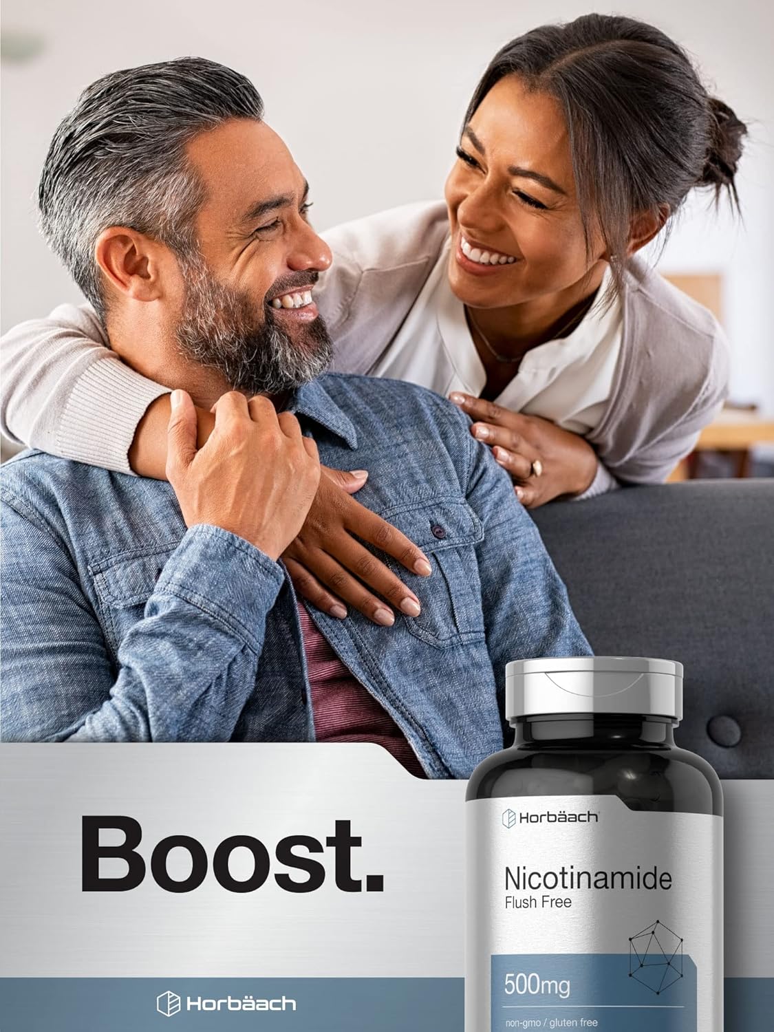 Horbäach Nicotinamide B3 Niacin Flush Free Niacinamide 500mg 180 Caps - Görsel 2