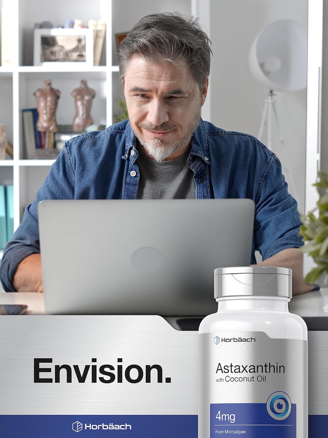 Horbäach Astaxanthin with Coconut Oil Skin Eyes Heart Support 4mg | 150 Softgels - Görsel 3