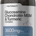 Horbäach Glucosamine Chondroitin MSM 3600 mg 360 Caplets Advanced Formula with Turmeric