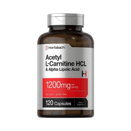 Horbaach Acetyl L-Carnitine HCL & Alpha Lipoic Acid 1200mg per serving 120 Capsules
