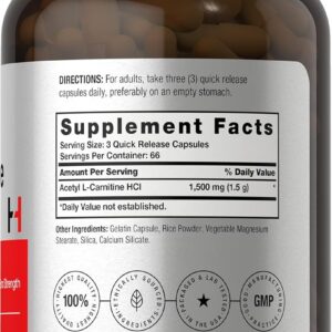Horbäach Acetyl L-Carnitine 1500mg 200 Caps