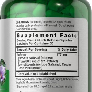 Horbäach Saffron Extract Caps 177 mg 60 Pills for Women and Men