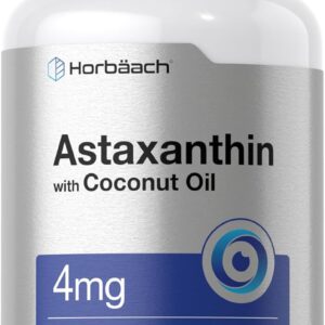 Horbäach Astaxanthin with Coconut Oil Skin Eyes Heart Support 4mg | 150 Softgels