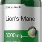 Horbäach Lions Mane Mushroom 3000mg 80 Absorbable Softgels