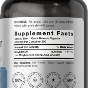 Horbaach Molybdenum Amino Acid Chelate 500mcg 200 Caps