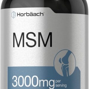 Horbäach MSM Methylsulfonylmethane with Calcium 3000mg 300 Coated Caplets