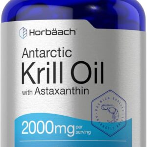 Horbäach Antarctic Krill Oil 2000mg Omega-3 EPA DHA with Astaxanthin 60 Softgel