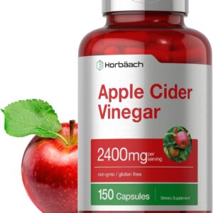 Horbäach Apple Cider Vinegar Blood sugar Digestive Appetite Support 2400mg 150 Caps