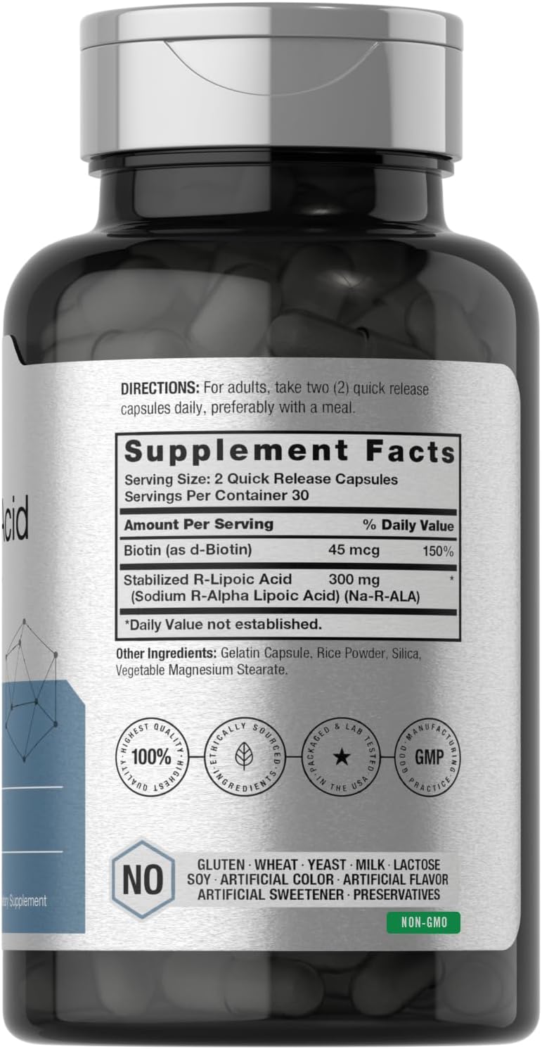 Horbäach Stabilized R-Lipoic Acid Biotin Optimizer Na-RALA 300mg 60 Caps - Görsel 3