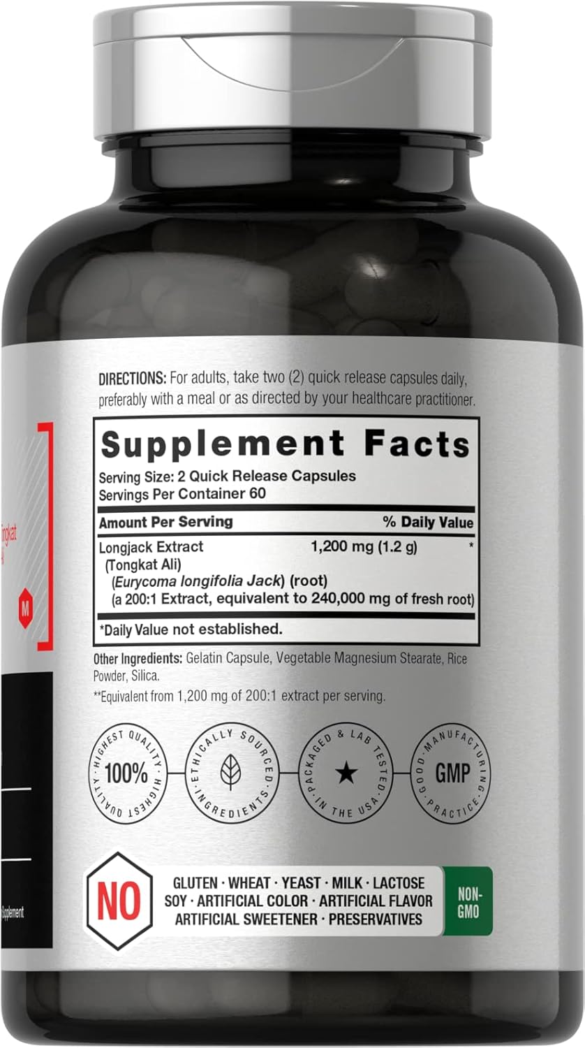 Horbaach Longjack Lj Tongkat Ali Extreme Male Performance 240,000 mg 120 Caps - Görsel 3