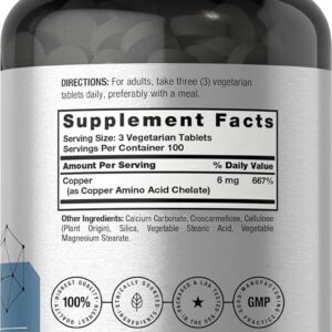 Horbäach Chelated Copper Bakır Trace Mineral 6 mg 300 Tablet