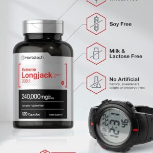 Horbaach Longjack Lj Tongkat Ali Extreme Male Performance 240,000 mg 120 Caps