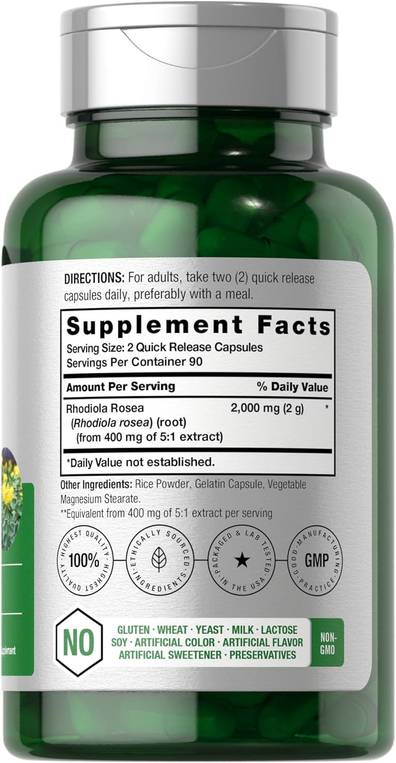 Horbäach Rhodiola Rosea 2000mg 180 Caps - Görsel 3