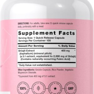 Horbaach Shilajit for Women 5:1 Extract 100 Capsules 2000mg