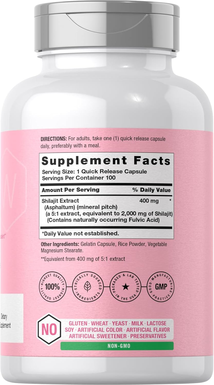 Horbaach Shilajit for Women 5:1 Extract 100 Capsules 2000mg - Görsel 2