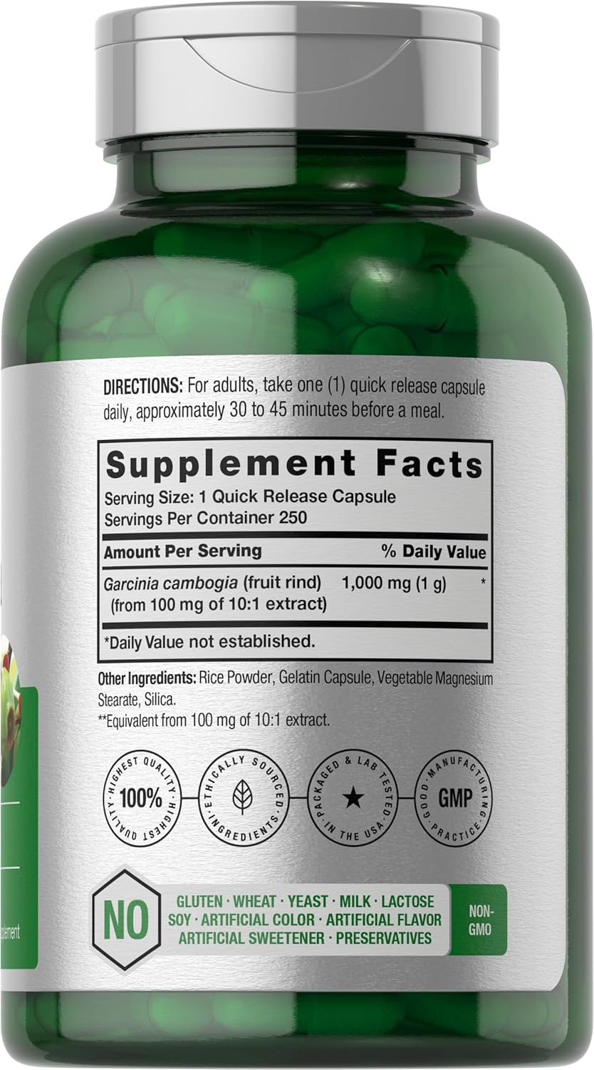 Horbaach Garcinia Cambogia Appetite Control Weight loss 1000mg 250 Caps - Görsel 3