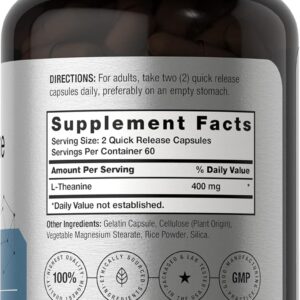 Horbaach L-Theanine 400mg per serving 120 Capsules